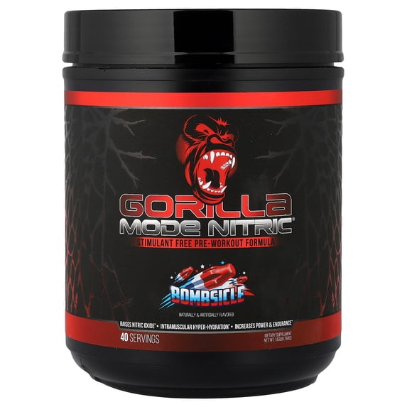 Gorilla Mode Nitric Stimulant Free Bombsicle Pre-Workout Formula 169 lb