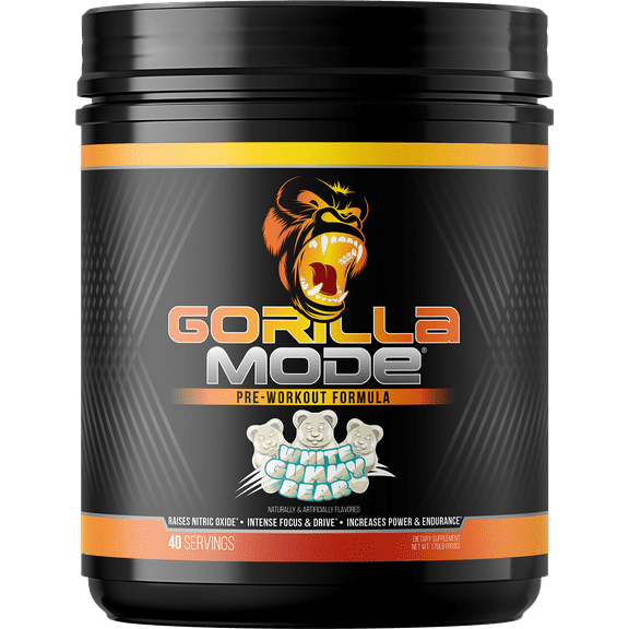 Gorilla Mode Pre-Workout, White Gummy Bear, 808 g