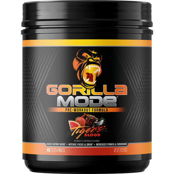 Gorilla Mode Pre-Workout, Tigers Blood, 800 g