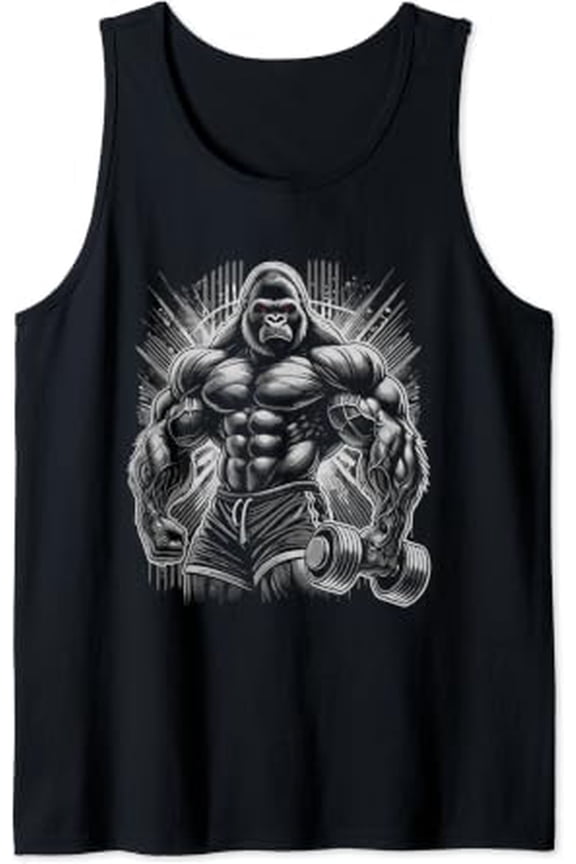 Gorilla Monkey Gym Wear Bodybuilding Workout Motivation Tank Top Size S-3XL