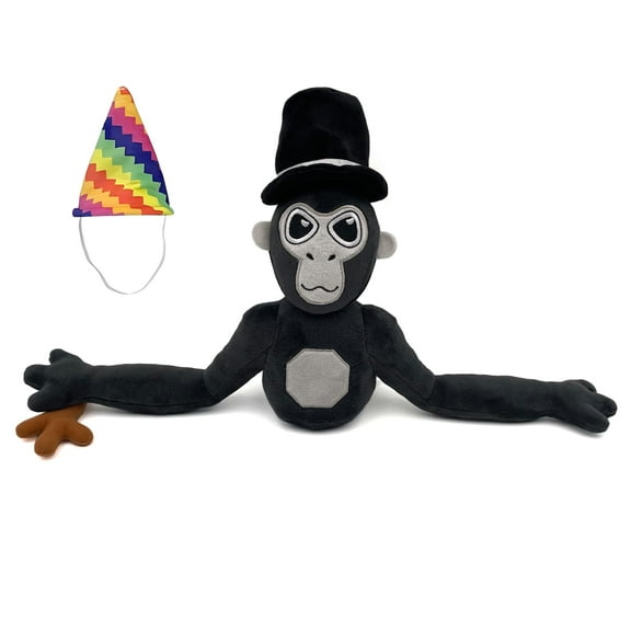 Gorilla Monkey Plush - Stuffed Animal for Game Fans, Ideal for Birthday Parties (Black)