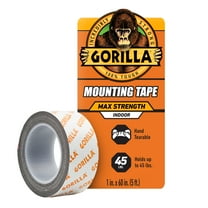 Gorilla Mounting Tape Max Strength 60inches 6pc Bulk Black Color