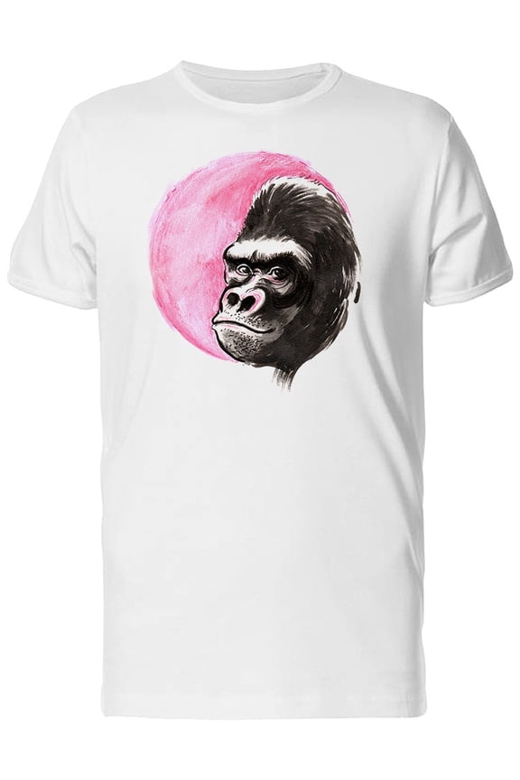 Gorilla On Pink Background T-Shirt Men -Image by Shutterstock, Male x-Large