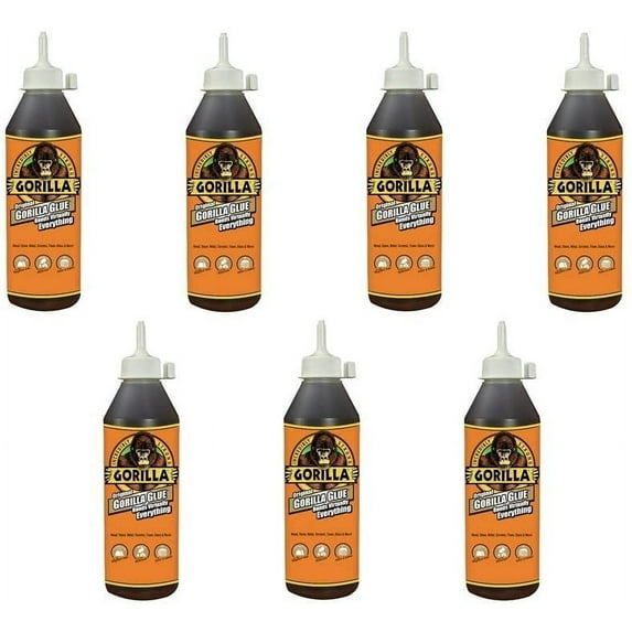 Gorilla Original Waterproof Polyurethane Wood Glue - 18 oz, Brown - 7 Pack