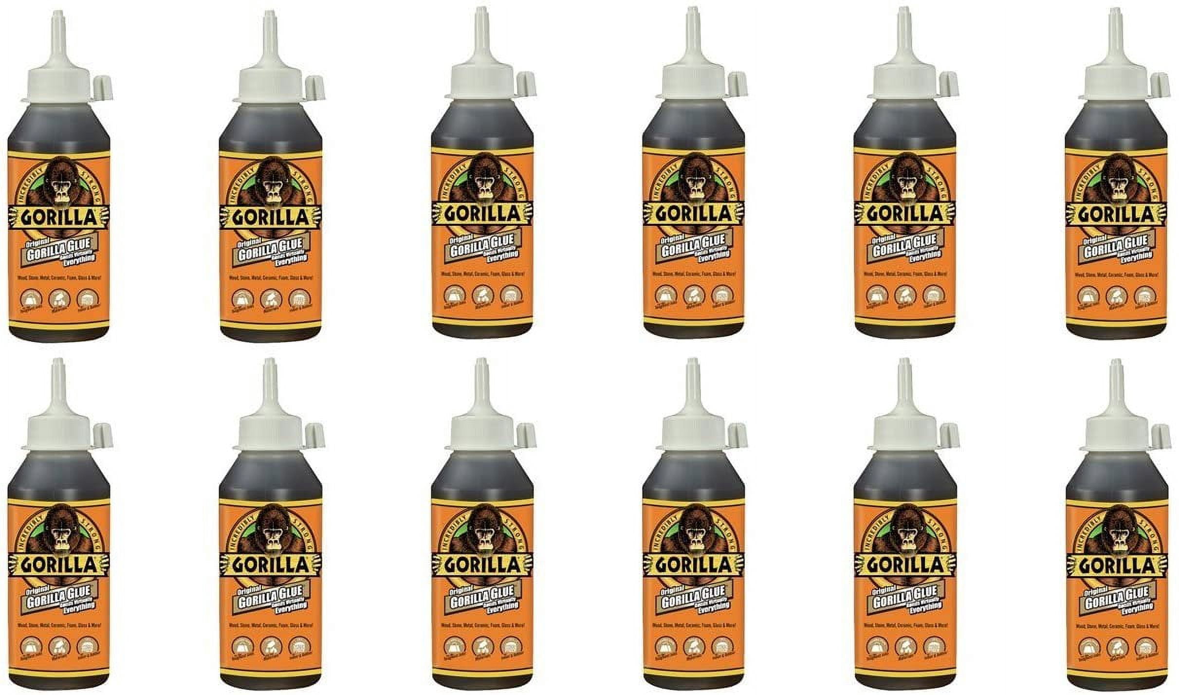 Gorilla Original Waterproof Polyurethane Glue, 8 ounce Bottle, Brown, Pack of 12
