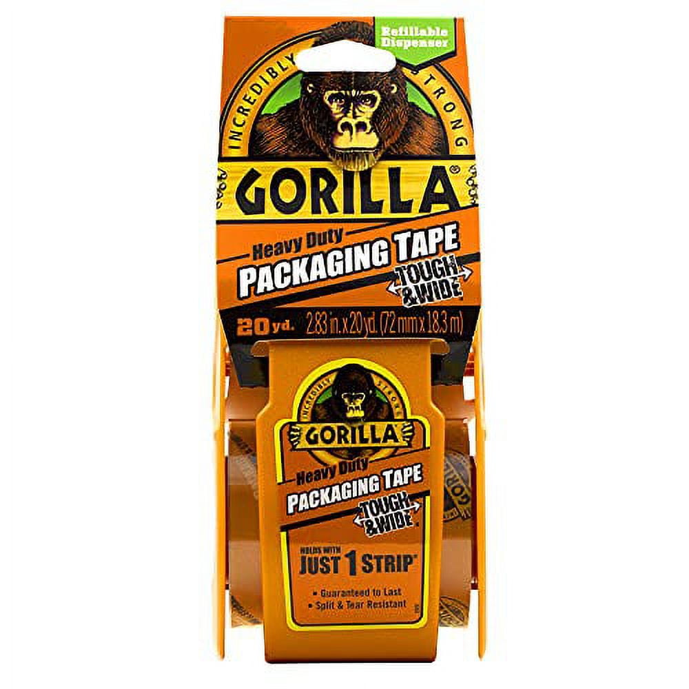 Gorilla Packing Tape Tough & Wide with Dispenser for Moving, Shipping