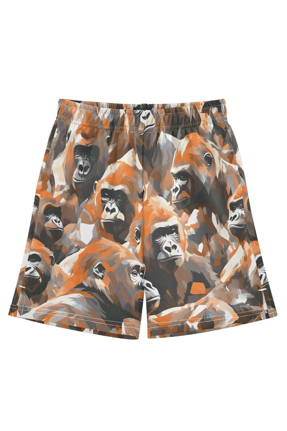 Gorilla Pattern Athletic Shorts Breathable with Comfort Fit Drawstring Casual Sweatshorts Medium