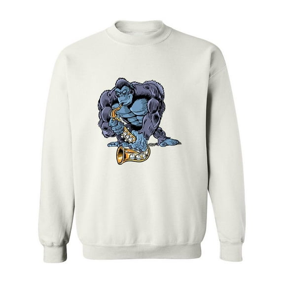 Gorilla Playing The Saxophone Sweatshirt Men -Image by Shutterstock, Male 4X-Large