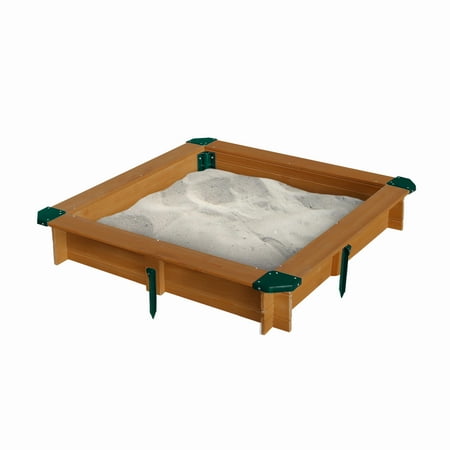 Gorilla Playsets 02-3017 Wooden Interlocking Sandbox - 45.5 in. W x 45.5 in. D x 8 in. H