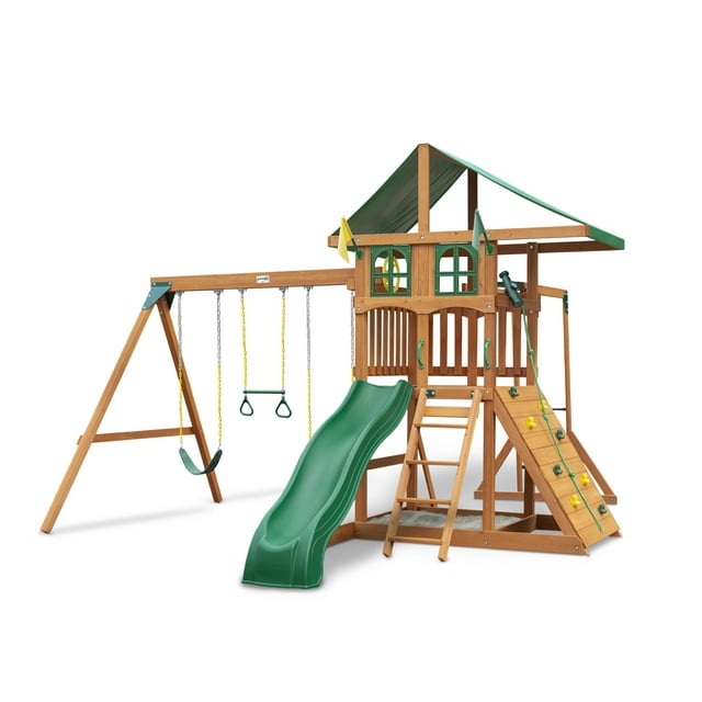 Gorilla Playsets Avalon Treehouse 011083 Wood Swing Set with Vinyl