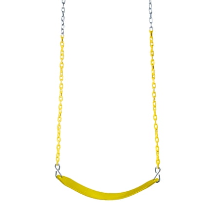 Gorilla Playsets Deluxe Swing Belt - Yellow with Yellow Chains