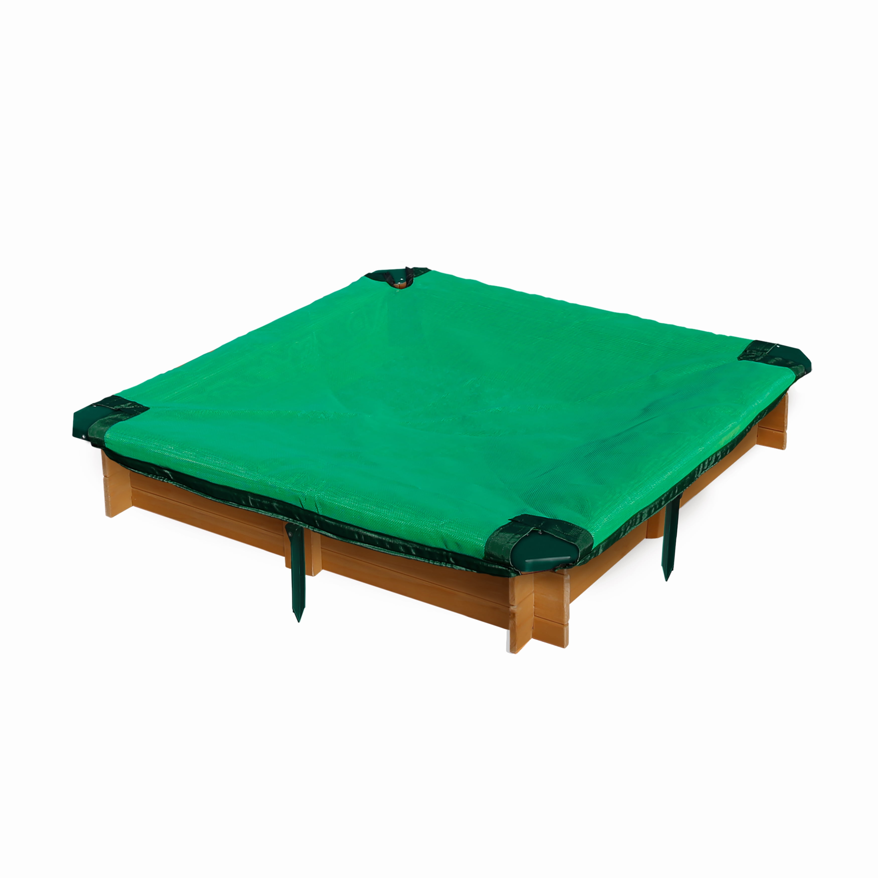 Gorilla Playsets Interlocking Sandbox with Cover - 3-3/4 ft. x 3-3/4 ft. x 8 in.