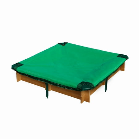 Gorilla Playsets Interlocking Sandbox with Cover - 3-3/4 ft. x 3-3/4 ft. x 8 in.