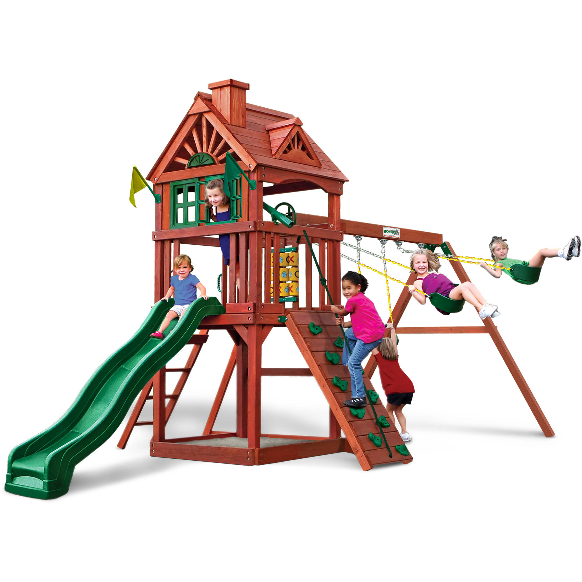 Gorilla Playsets Landing Cedar Wooden Swing Set - image 1 of 7