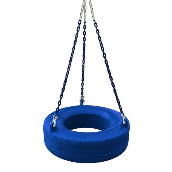 Gorilla Playsets Turbo Tire Swing for Swing Set with 360 Degree Swivel Mount and Chain, Blue
