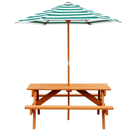 Gorilla Playsets Wooden Children's Picnic Table with Umbrella