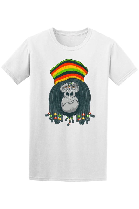 Gorilla Reggae Dreadlocks Cap T-Shirt Men -Image by Shutterstock, Male 3X-Large