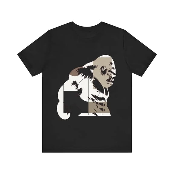 Gorilla Silhouette in Modern Blocks - Jersey Short Sleeve Tee