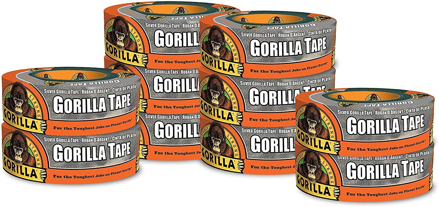 10-pack Gorilla Duct Tape Silver - Strong Adhesive - 10 Pack, 1.88" x 35 yd, Silver — Residential Use, Standard Application