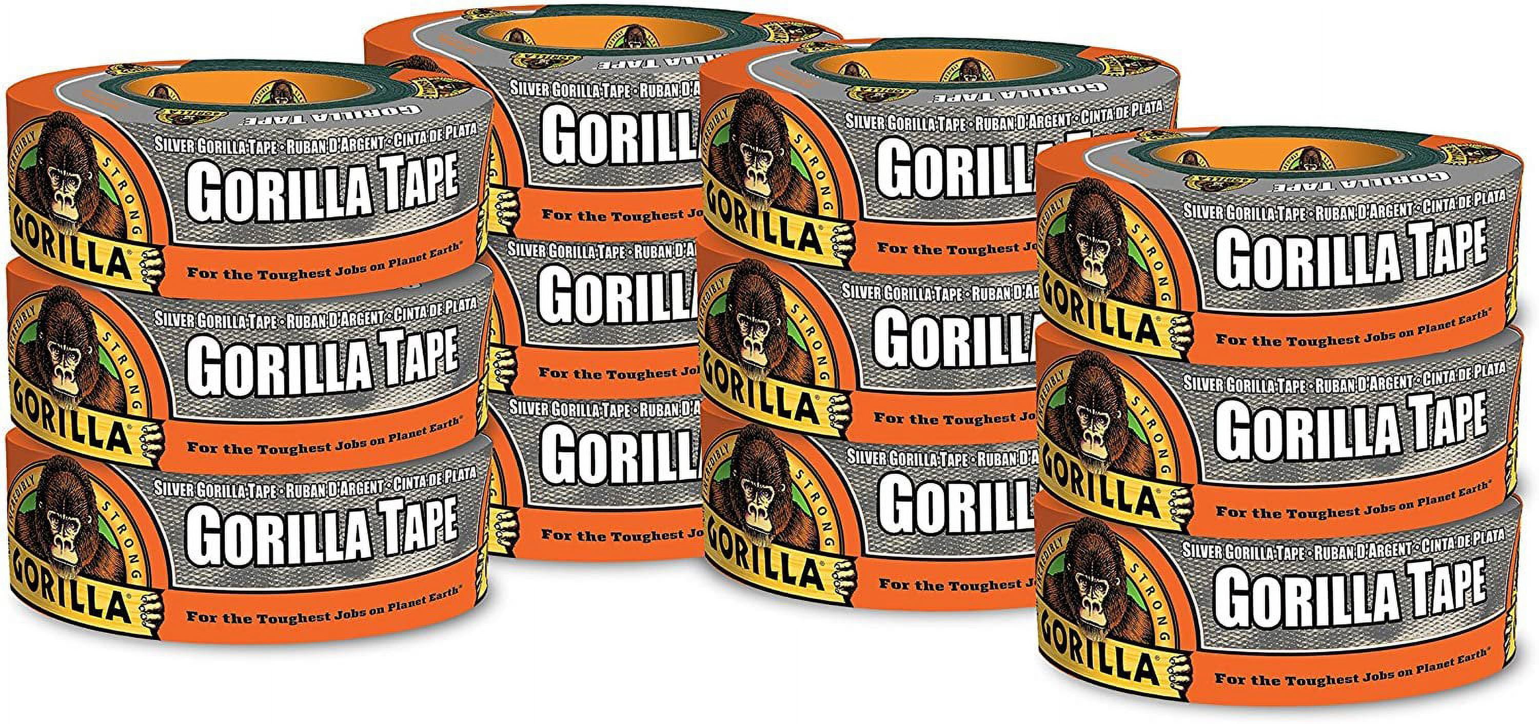 Gorilla Glue Gorilla Silver Duct Tape, 1.88" x 35 yd, Silver, Pack of 12 — Residential Use, Standard Application
