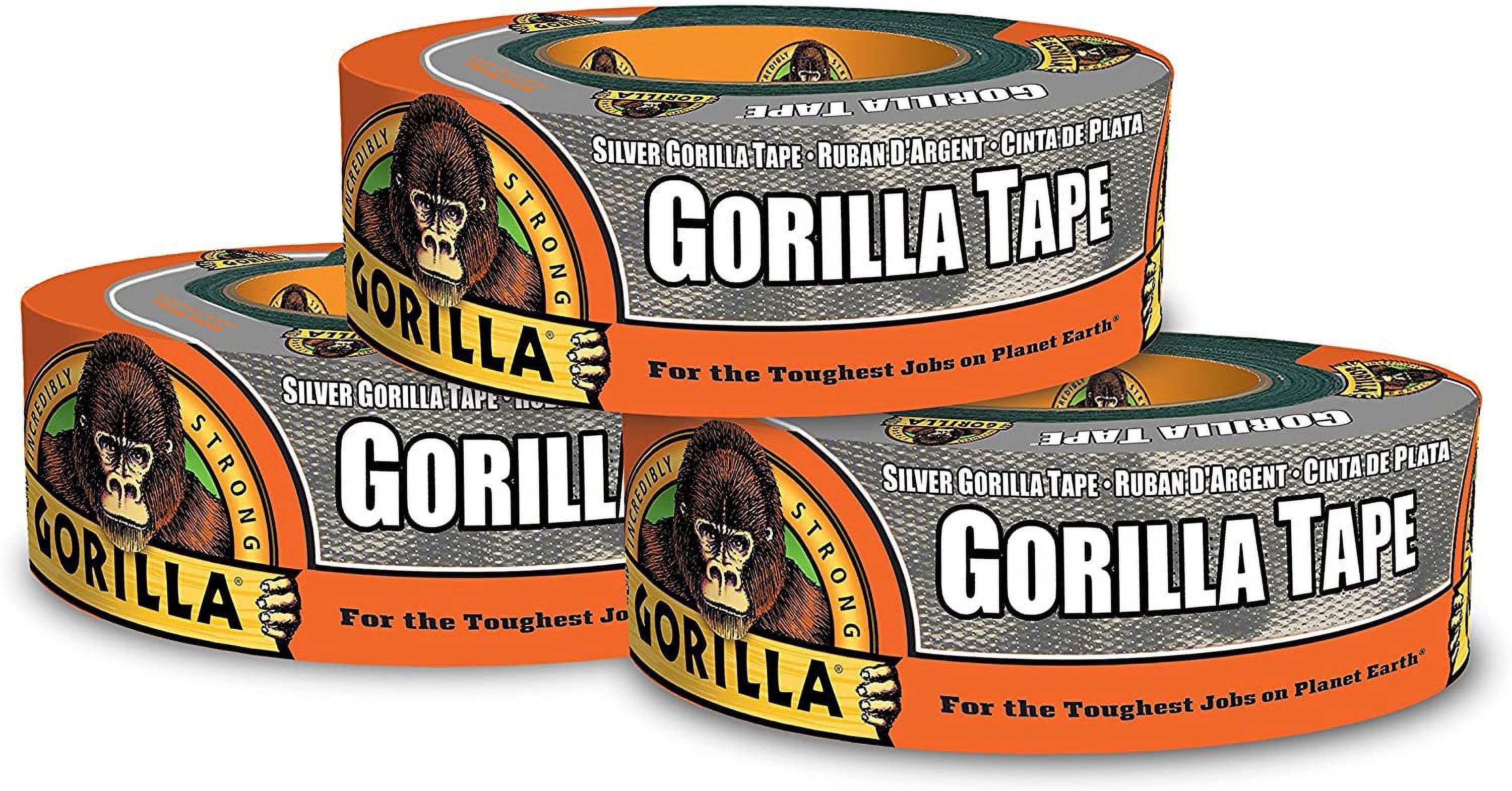 Gorilla Glue Gorilla Silver Duct Tape, 1.88" x 35 yd, Silver, Pack of 3 — Residential Use, Standard Application