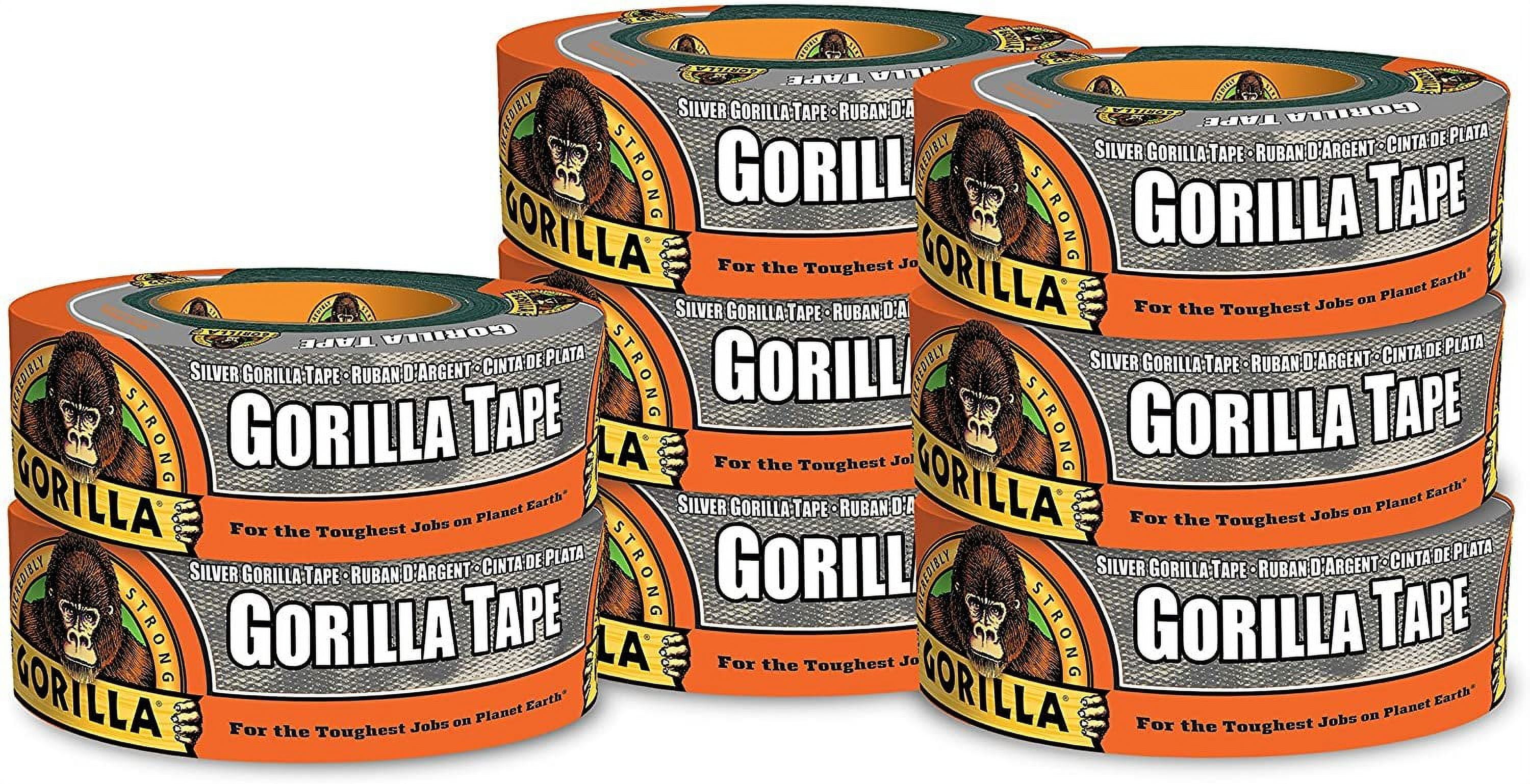 Gorilla Glue Gorilla Silver Duct Tape, 1.88" x 35 yd, Silver, Pack of 8 — Residential Use, Standard Application