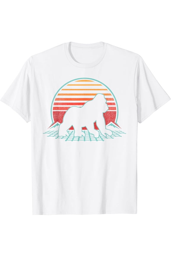 Gorilla Silverback Lover Animal Retro Vintage 80s Style T-Shirt