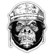 Gorilla Soldier Army - 3" Vinyl Sticker - For Car Laptop Water Bottle Phone - Waterproof Decal