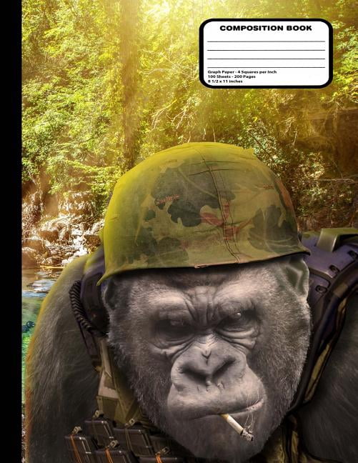 Gorilla Soldier Composition Notebook - Graph Paper - 200 Pages / 100 Sheets, 8-1/2" x 11" (Paperback)