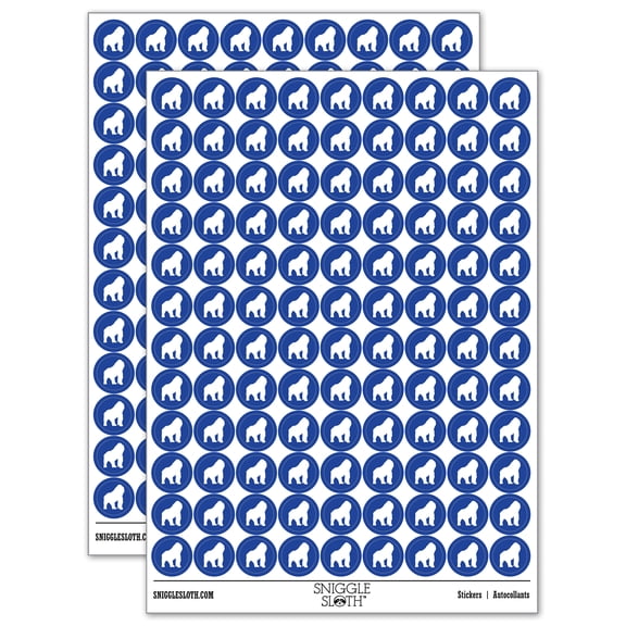 Gorilla Solid 200+ Round Stickers - Dark Blue - Gloss Finish - 0.50" Size
