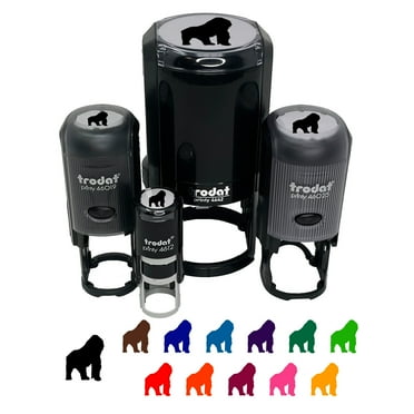 Gorilla Solid Self-Inking Rubber Stamp Ink Stamper - Black Ink - Mini 1/2 Inch