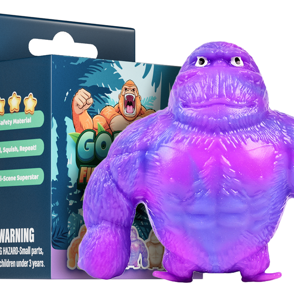 Gorilla Squeeze Stress Relief Toy - Soft Durable Anxiety Relief for Kids & Adults, Fun Fidget Sensory Toy for Relaxation and Focus, Party Favors for Kids(Purple)