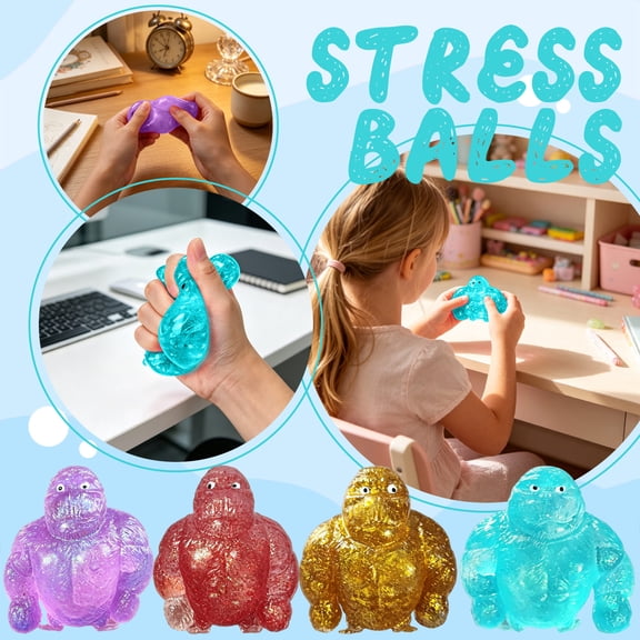 Gorilla Squishy Doll, Squishy Stress Relief Dolls, Super Soft Silicone Sensory Fidget Dolls, Hand Pinching Decompression Dolls, Slow Rising Stress Reliever