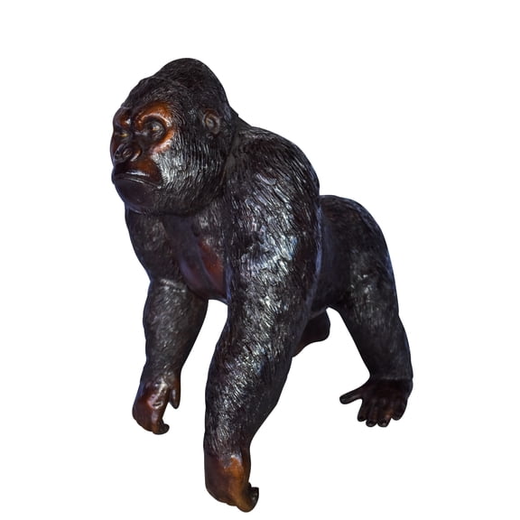 Gorilla Standing on Four Detailed Impressive Bronze Statue 20" x 17" x 24"H