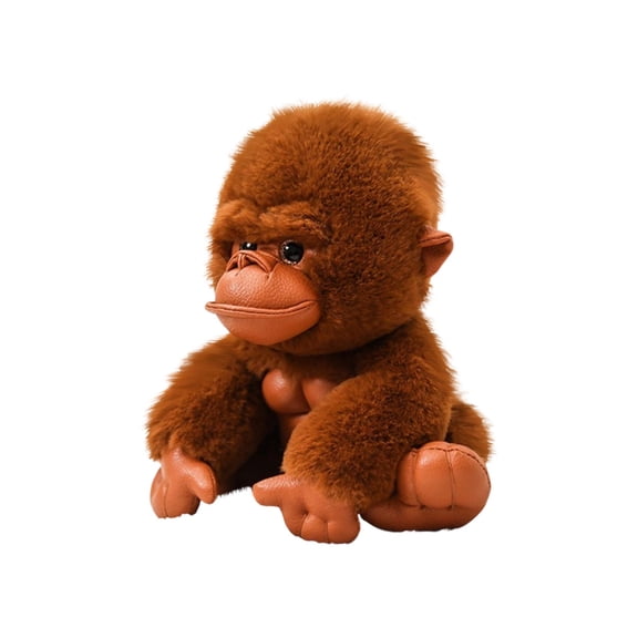 Gorilla Stuffed Animal, Plush Stuffed Animals, 8 in Sitting Height, Soft Polyester, Cozy Snuggling, Playtime, Warm Brown, 1 Pc