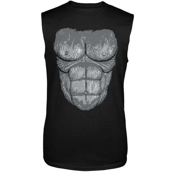 Gorilla Suit Costume Black Adult Sleeveless Shirt