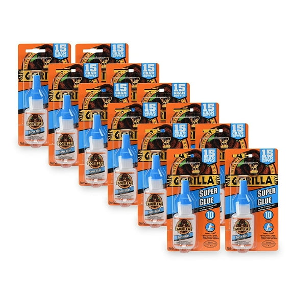 Gorilla Super Glue - Clear, Fast-Setting - 12 Pack, 15 Gram