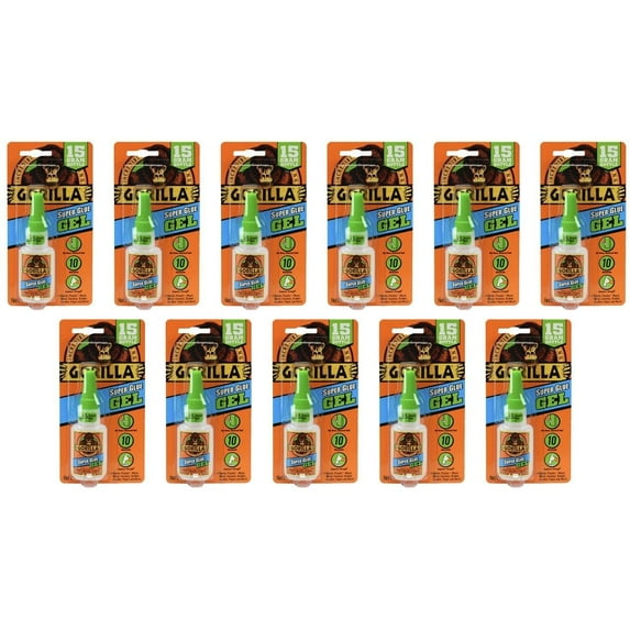 Gorilla Super Glue Gel - Clear, 15 Gram - 11 Pack
