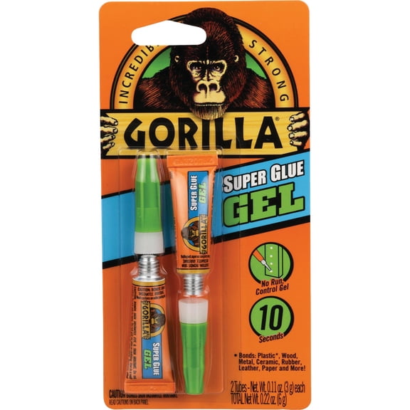 Gorilla Super Glue Gel Tubes, 2 Count