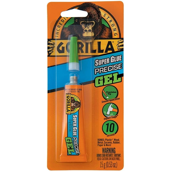 Gorilla Super Glue Precise Gel, 15g, Clear, Pack of 1
