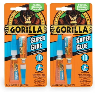 Gorilla Glue Clear Super Glue Brush and Nozzle, 10 Gram Bottle 