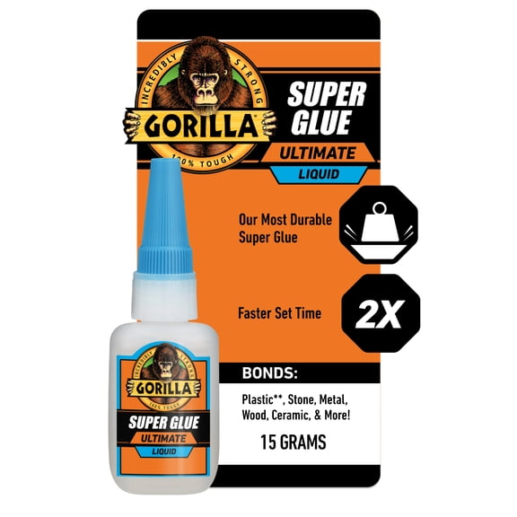 Gorilla Super Glue Ultimate Liquid Clear 15g Bottle, Product Net Content Quantity Is 1