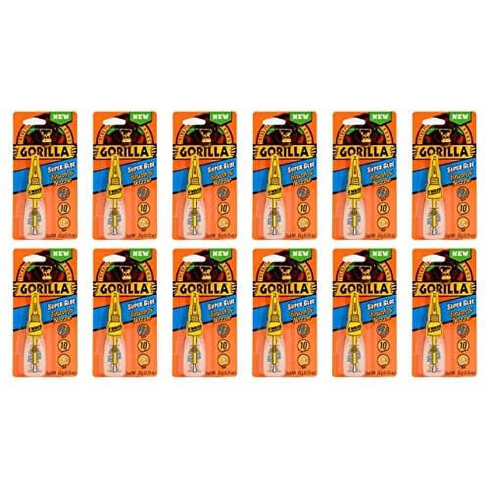 Gorilla Super Glue with Brush & Nozzle Applicator, 12 Gram, Clear