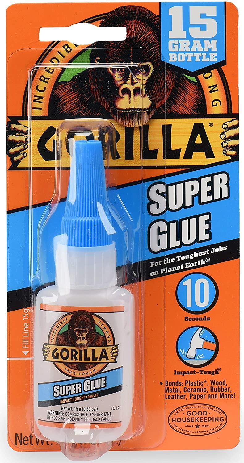 Gorilla, Super Glue with Cyanoacrylate Formula, 45 Seconds, Clear, 0.53 fl oz