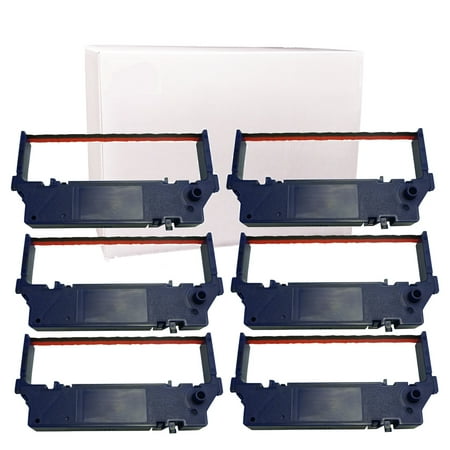 Gorilla Supply Ink Ribbon for Star RC700 SP700 SP712 SP717 SP742, Black/Red, 6-Pack