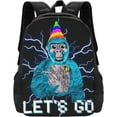 thumbnail image 1 of Gorilla Tag Backpack Blue Monkey Backpack Casual Daypack Large Capacity Travel Backpack Novelty Game Backpacks, 1 of 8