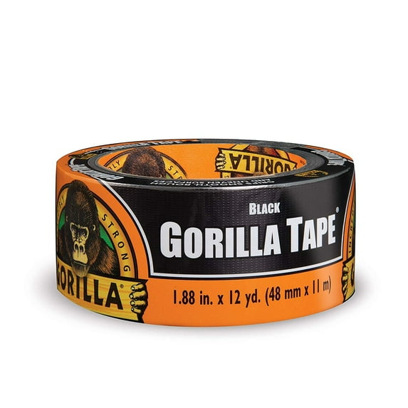 Gorilla Tape Black Duct Tape - Heavy Duty Adhesive - 16 Pack, 1.88" x 12 yd, Black