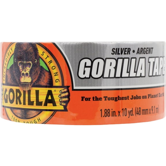 Gorilla Tape, Silver Duct Tape, 1.88" x 12 yd, Silver, (Pack of 1) (2 Pack(1.88" x 432"))
