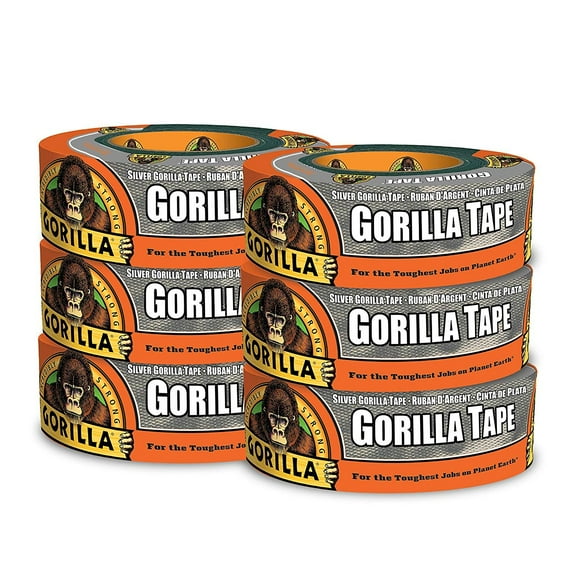 Gorilla Duct Tape Silver - 1.88 In. Width - 6 Pack, 35 Yd Rolls