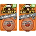 thumbnail image 1 of Gorilla Tough & Clear, Double Sided Mounting Tape, Weatherproof, 1" x 60", Clear, (Pack of 2), 1 of 9